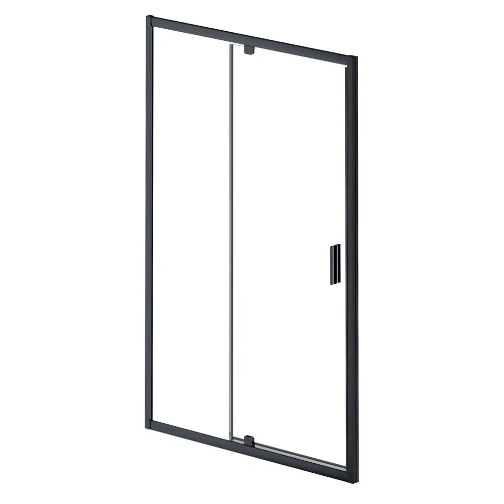 Душевая дверь в нишу AM.PM Gem W90G-120-1P-BT стеклянная распашная 120 см с черным профилем одностворчатая немецкая