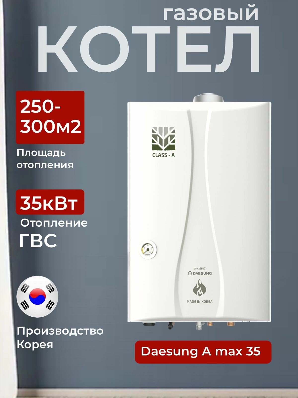 Настенный двухконтурный газовый котел А35 МАХ