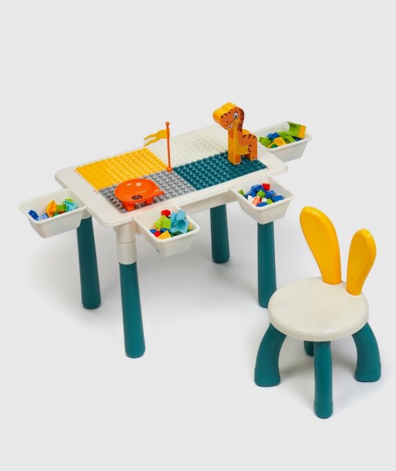 Игрушка детский игровой столик-лего Table 6в1 100-105 предметов — фото 1