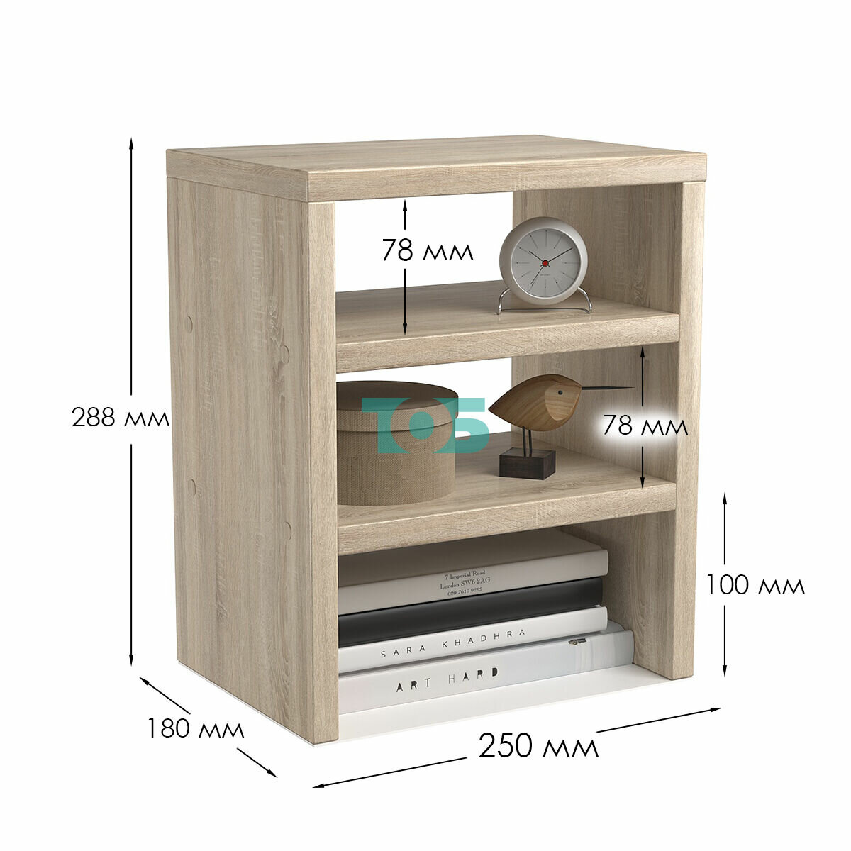 Полка настольная Вектор №2, Дуб Сонома — фото 1