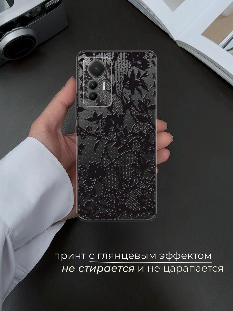 Чехол на Xiaomi 12 Lite / Сяоми 12 Лайт с принтом "Черная сетка" — фото 1