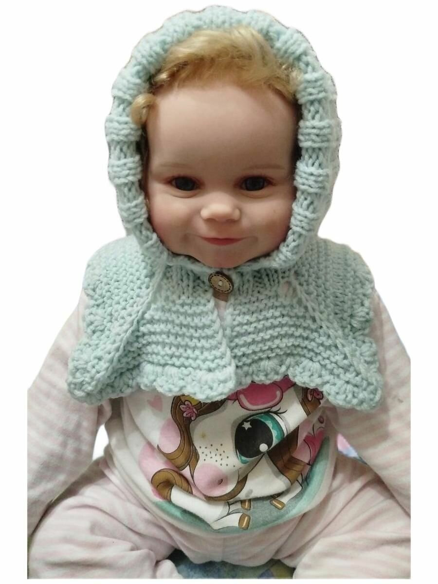 Шапка Осень-зима 2025 для детей, размер 38-40, голубой — фото 1