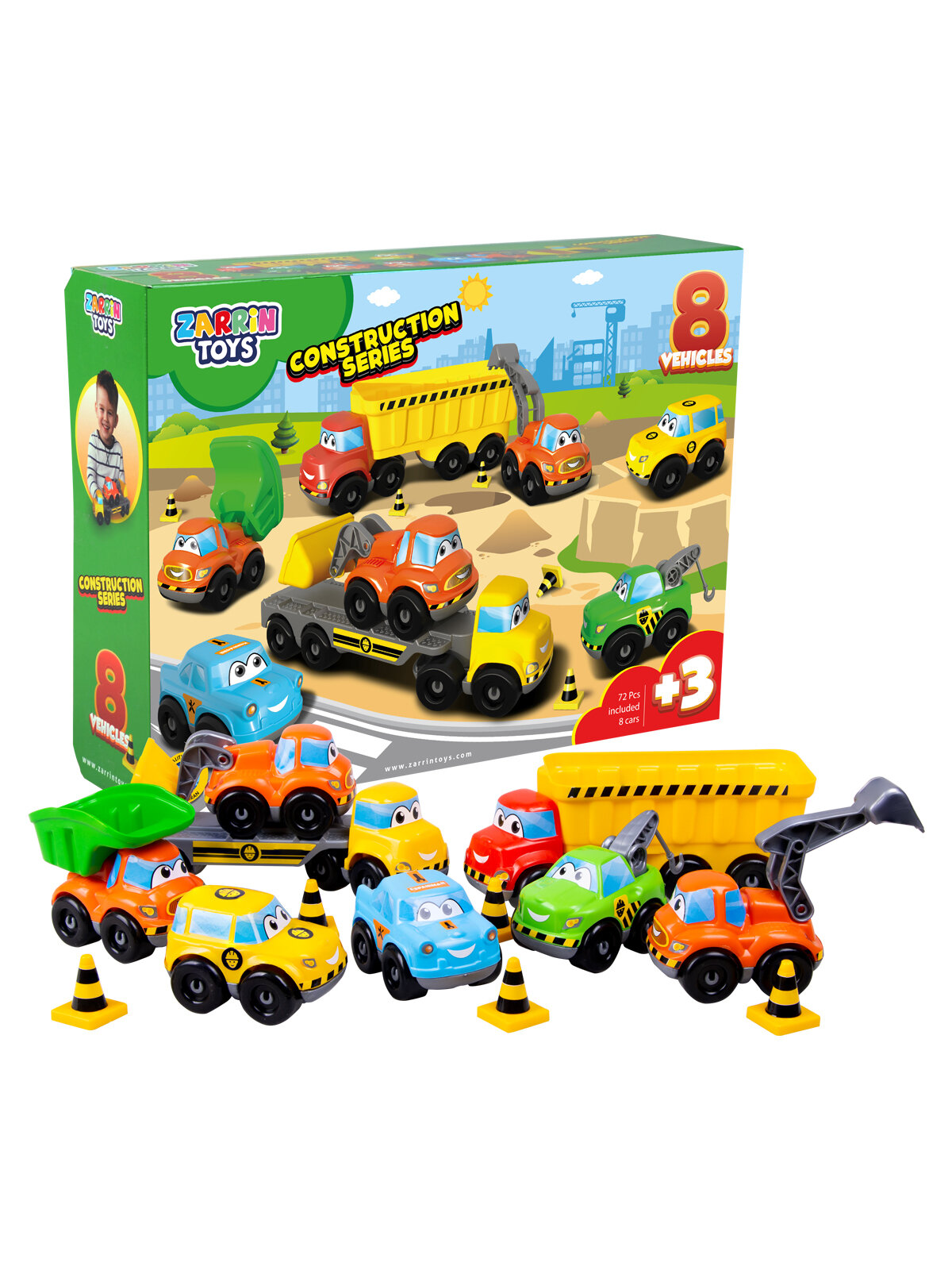 Игрушка Набор Авто машинок Стройка, 8 машинок — фото 1