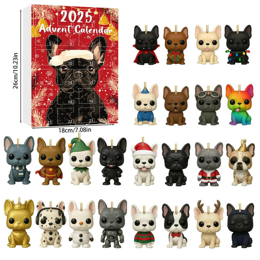 Календарь рождественский для собак с цифрами акриловый украшение 24 элемента для праздника и подарка стиль д