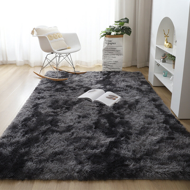 Ковер Ковер с принтом в стиле тай-дай скандинавский градиентный светло-серый 16x23 м