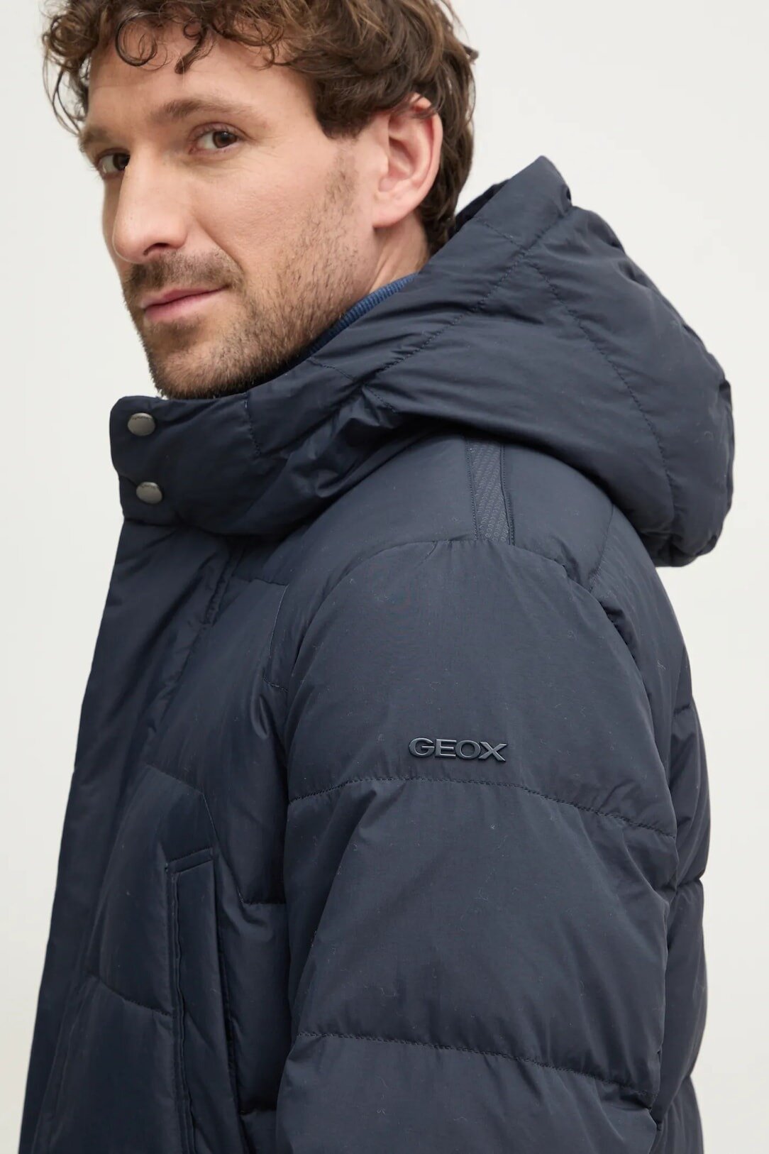 Пуховик GEOX Elver, размер 52 RU, синий — фото 1