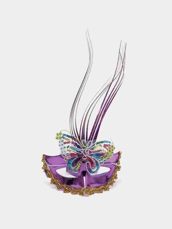 Карнавальная маска " Венецианская" , с блёстками и лентами
