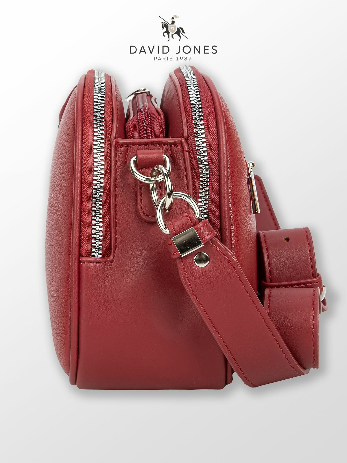 Сумка кросс-боди DAVID JONES, фактура гладкая, красный — фото 1
