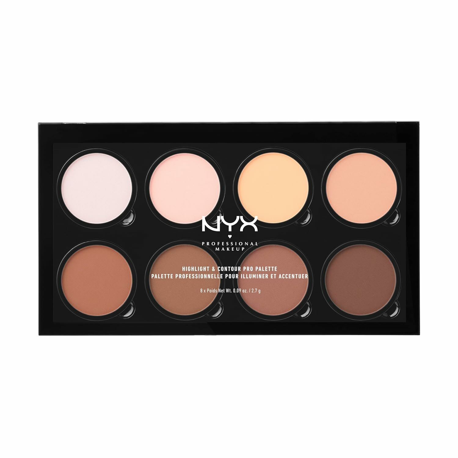 NYX Highlight & Contour Pro Palette палетка контуринг+хайлайт 8 оттенков refillable