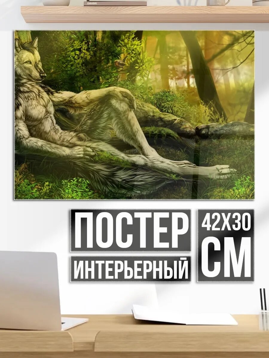 Плакат постер Лесной дух дремлет
