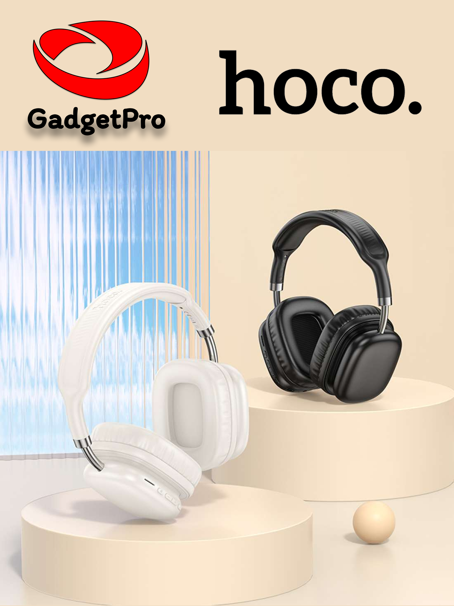Беспроводные наушники HOCO W52, Bluetooth 5.4, AUX/TF режим, до 46 ч, белые