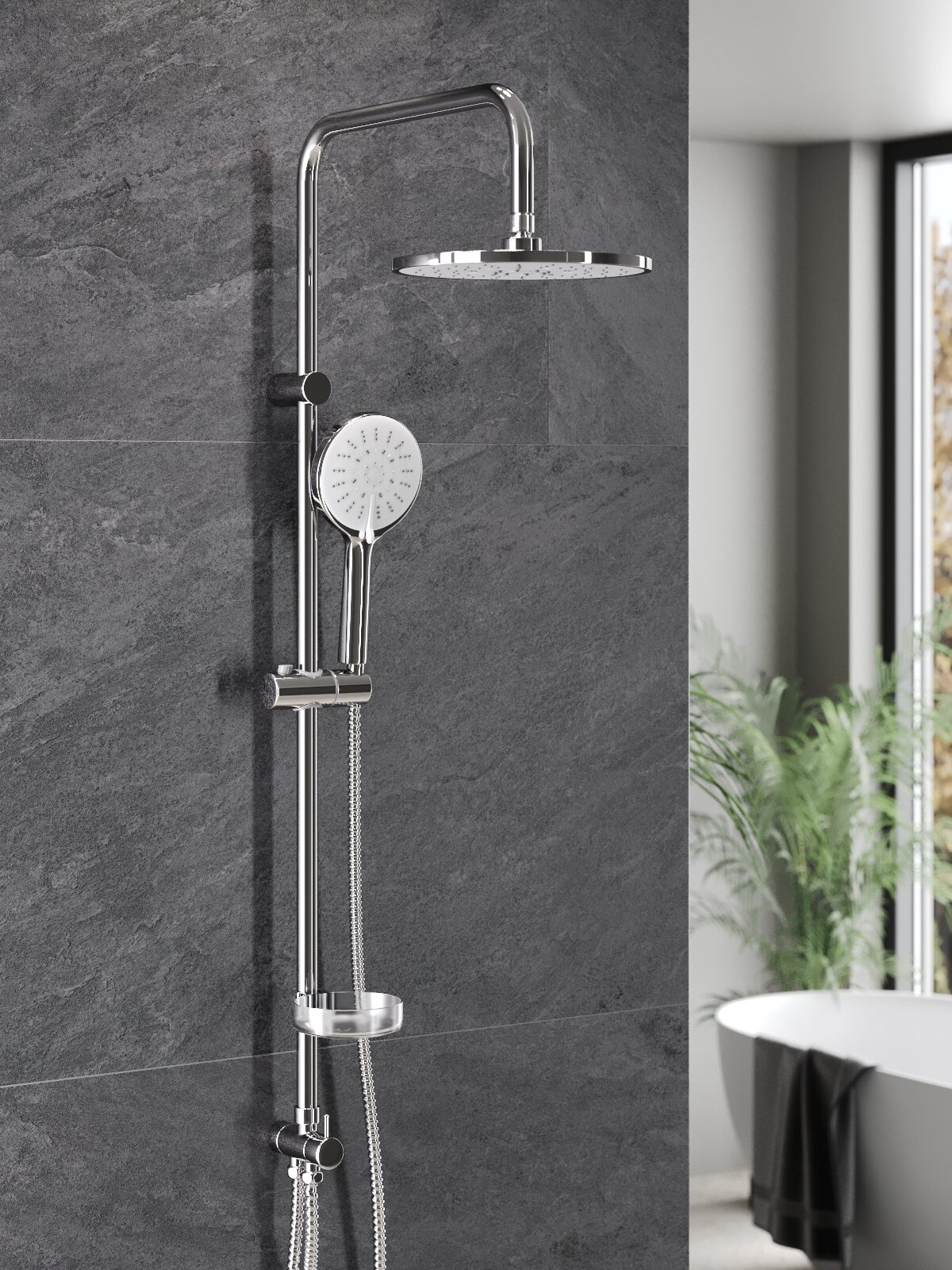 Душевая система штанга 970 мм Agger Breeze A0193500 хром глянцевый