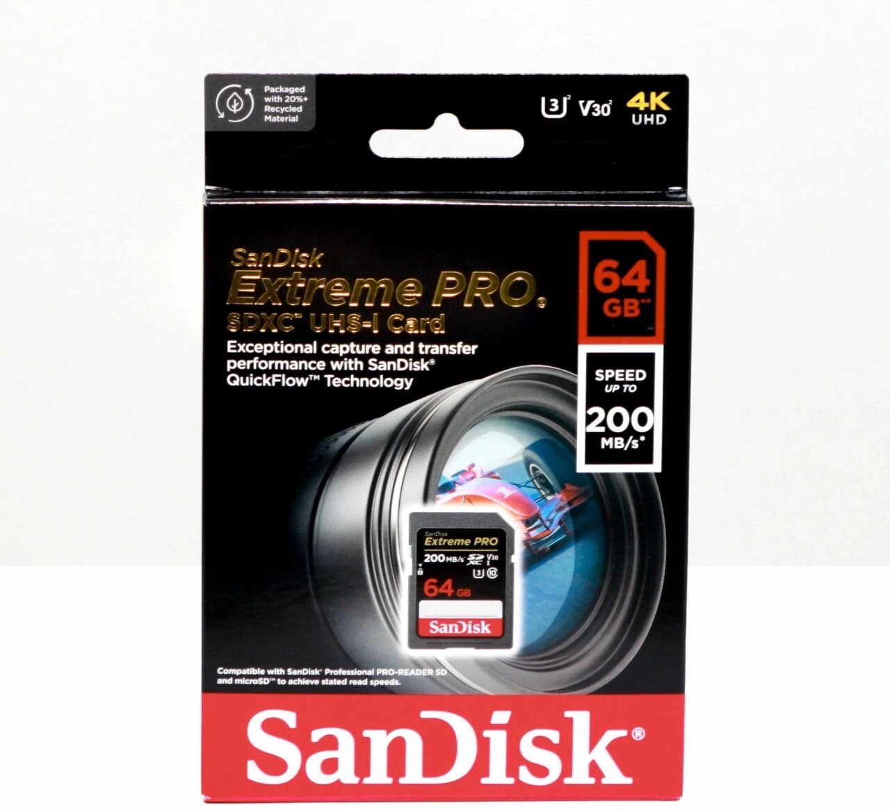 SanDisk 64GB Extreme PRO — SDXC карта для записи фото и видео в 4K UHD
