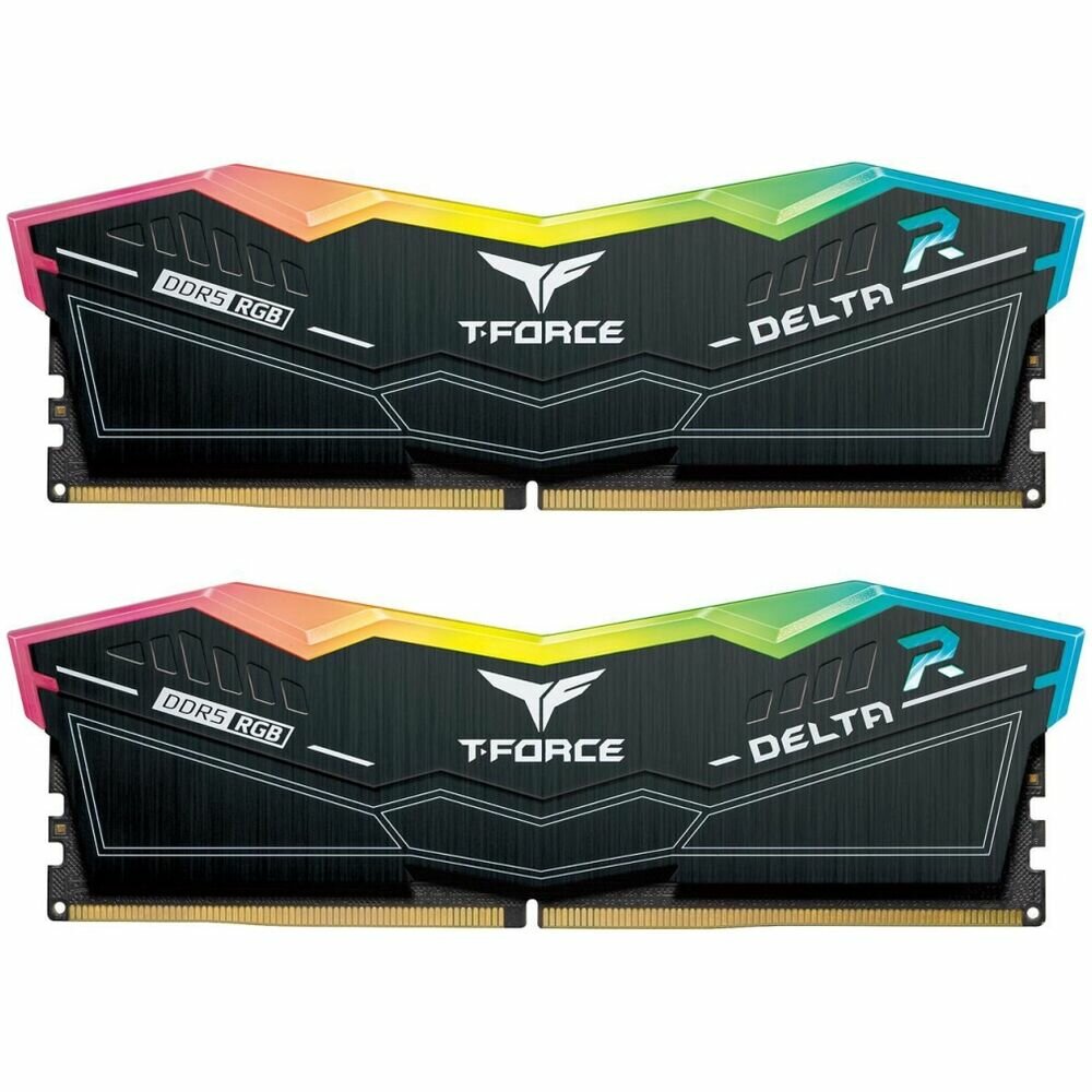 Модуль памяти DIMM 32Gb 2х16Gb DDR5 PC48000 6000MHz Team Group T-Force Delta RGB Black (FF3D532G6000HC38ADC01)