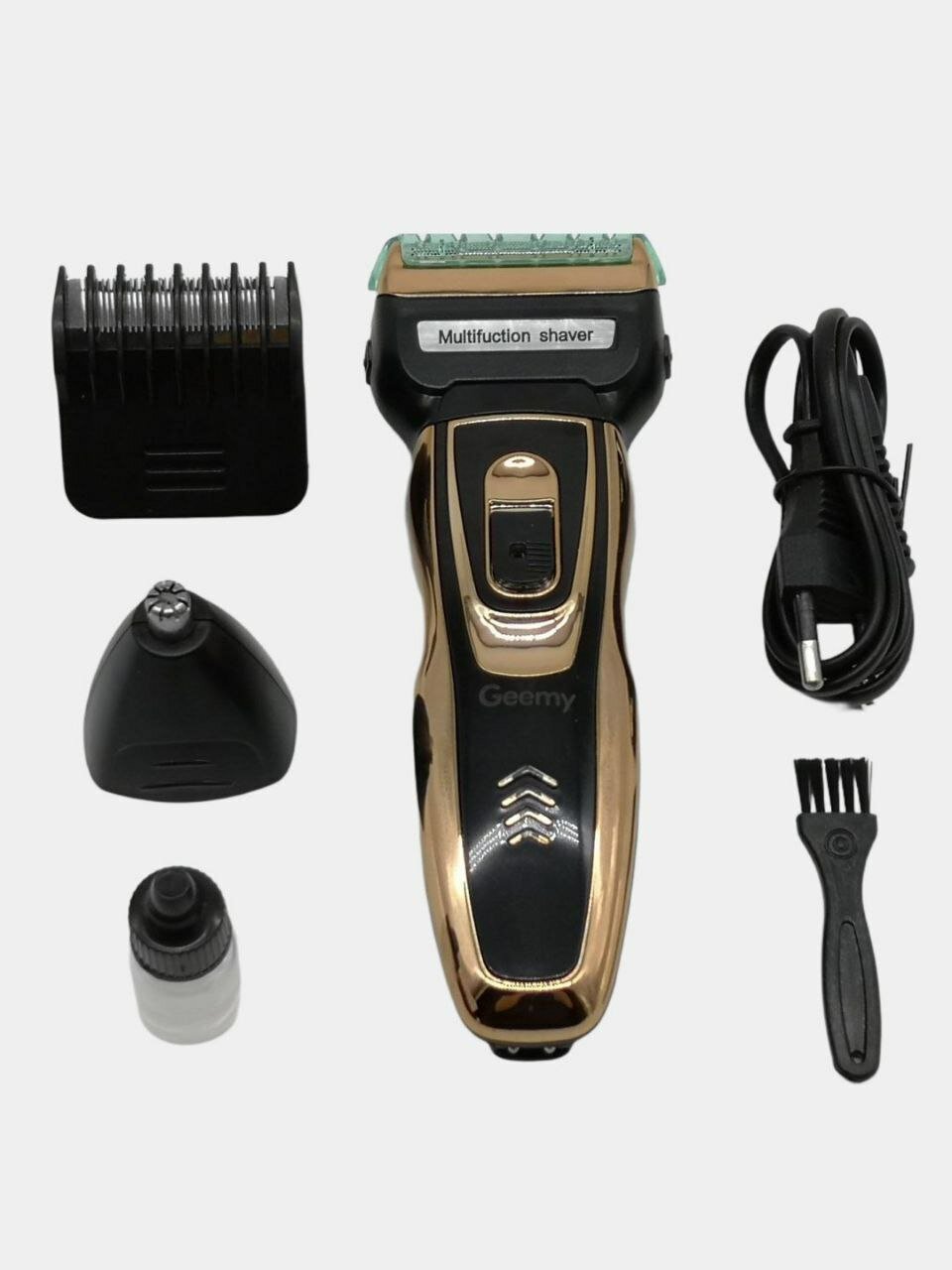 Триммер Geemy GM595, 3в1, 60 мин. работы, Li-Ion аккумулятор, дорожная сумка золотой — фото 1