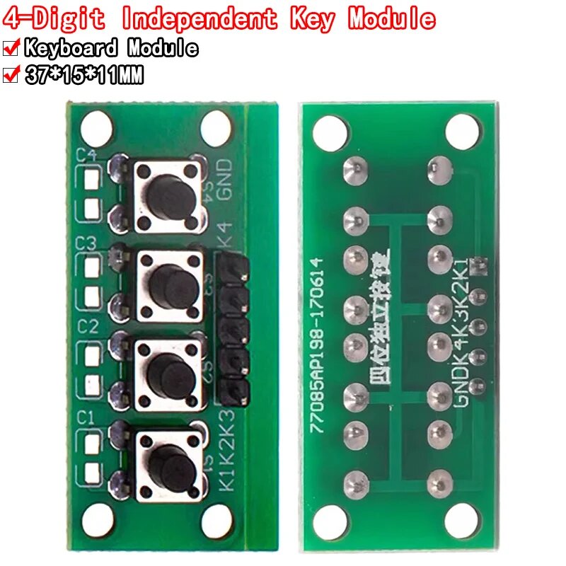 DIY Kit 1x4 4 независимая кнопка клавиатура модуль клавиатуры Mcu для Arduino студенческий класс дизайн выпускной проект эксперимент, 1PCS