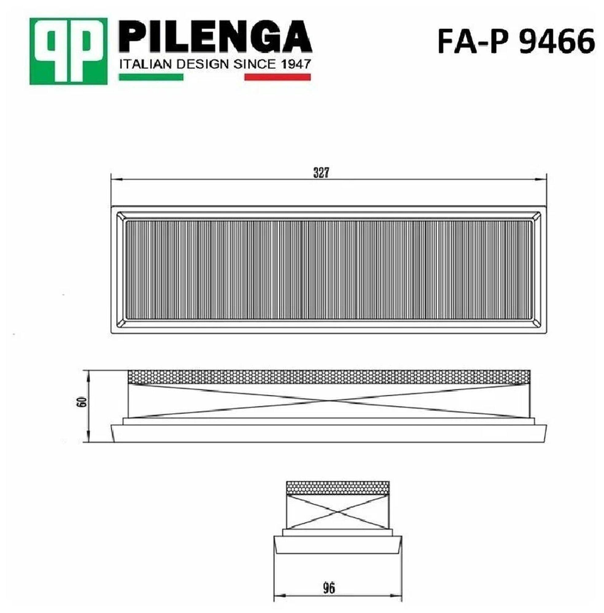 Фильтр воздушный Pilenga FAP9466, для LADA Largus/Logan/Sandero