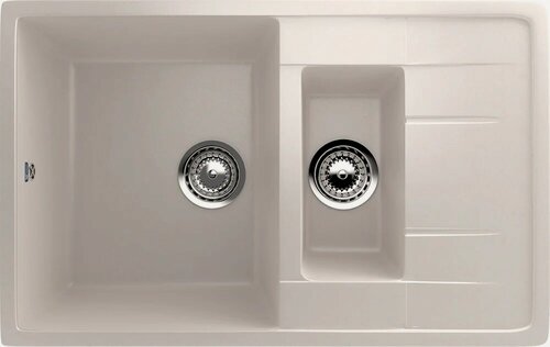 Изображение товара Мойка кухонная Ulgran U-205 -331 прямоугольная, 77x50, мойка для кухни, с крылом, матовая, белая