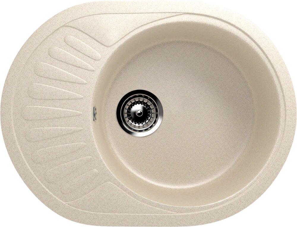 Мойка кухонная Ulgran U-107m -328 57x45 мойка для кухни с крылом бежевая овальная матовая