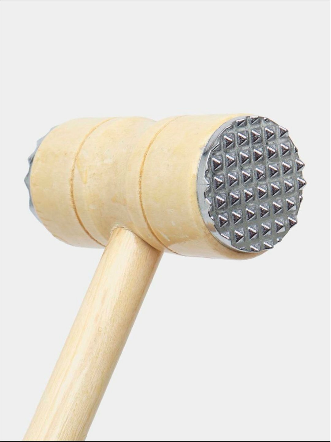 Двухсторонний молоток для отбивания мяса из прочного металла с удобной ручкой — фото 1