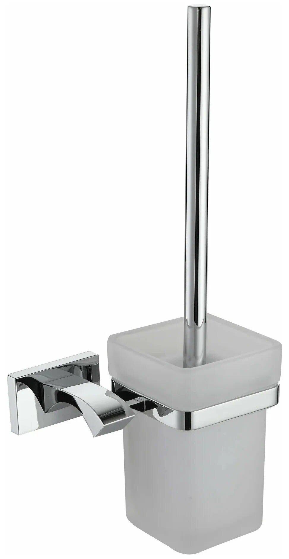 Ершик Gappo G0710, настенный, хромированный, матовый стакан,37,5x15,4x11,3 см