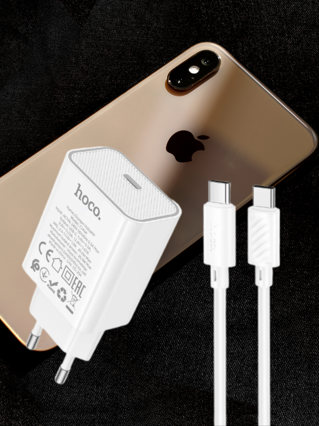 Зарядное устройство для Hoco C143A PD 20w быстрая зарядка, кабель — фото 1