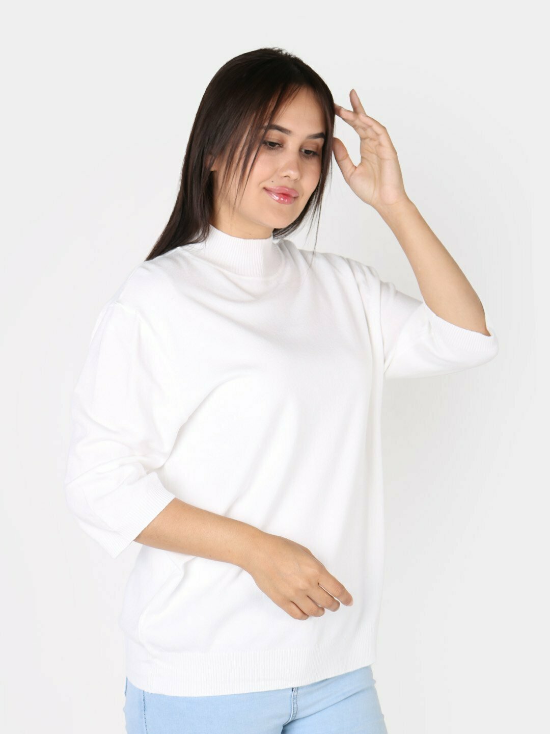 Водолазка , размер One Size, белый, — фото 1