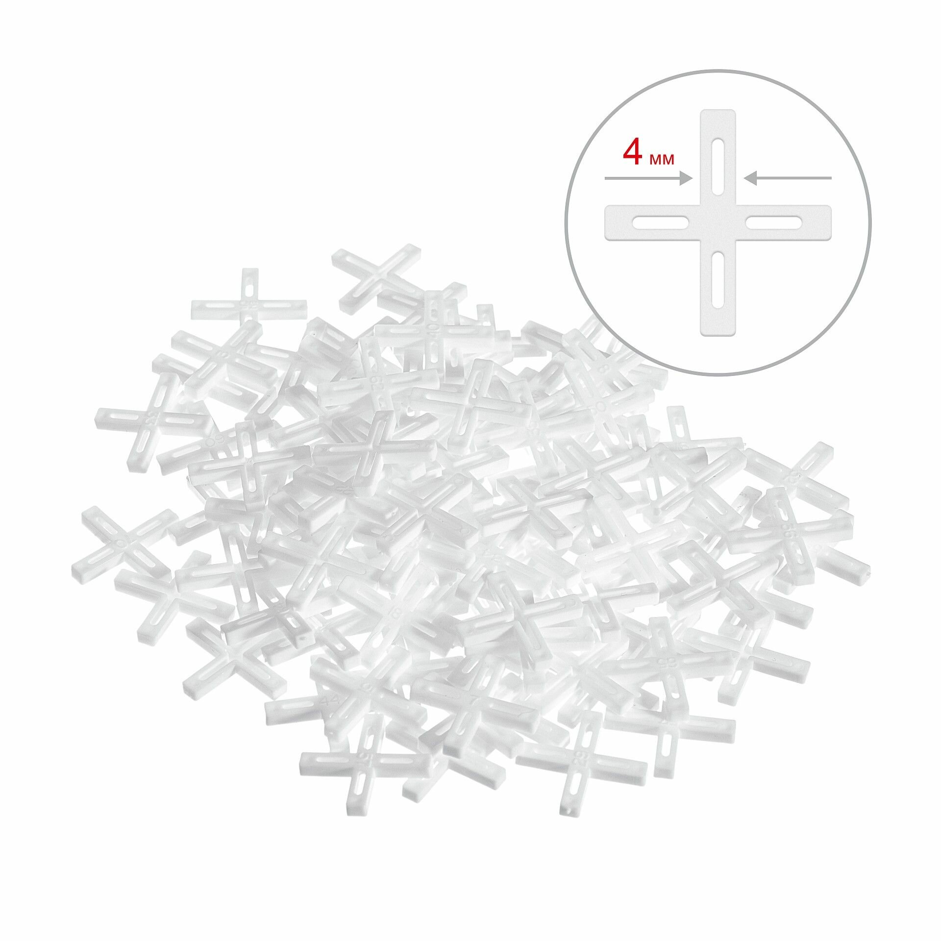 Крестики для плитки ЗУБР 4 мм 100 штук 33811-4