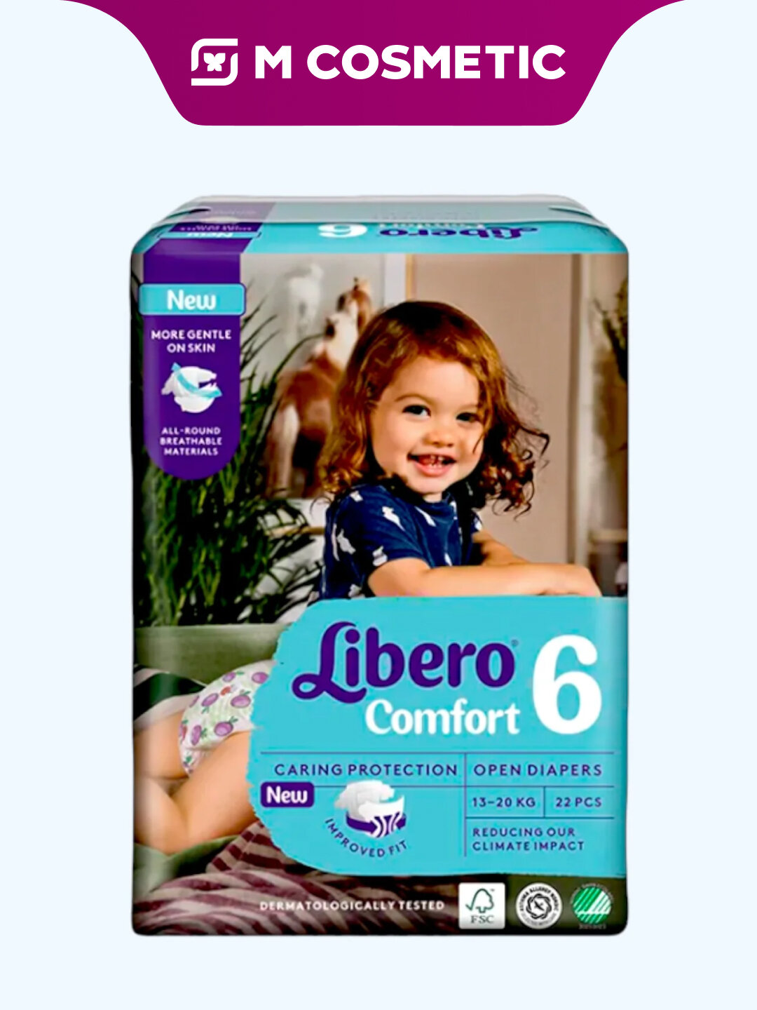 Подгузники детские ESSITY LIBERO "Comfort №6", 22 шт, для детей