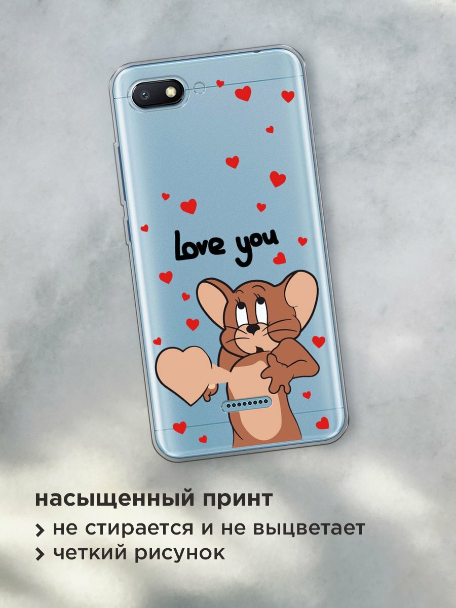 Чехол на Xiaomi Redmi 6A / Сяоми Редми 6А с принтом "love you Джерри 1", прозрачный — фото 1