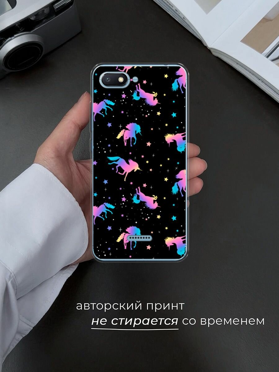 Чехол на Xiaomi Redmi 6A / Сяоми Редми 6А с принтом "Единороги градиент" — фото 1