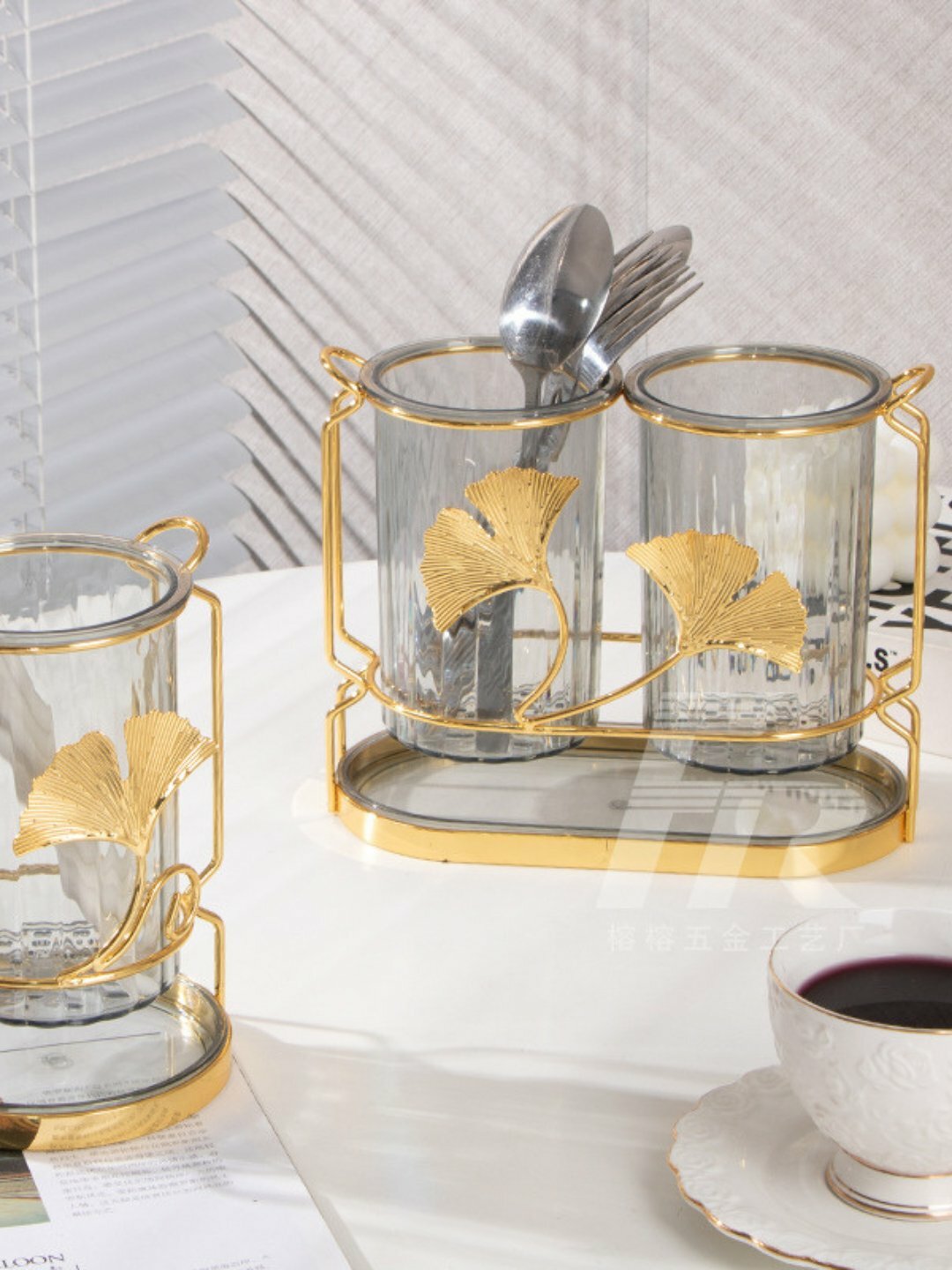 Органайзер для ножей, столовых приборов, сушилка для вилок, ложек (золотой)