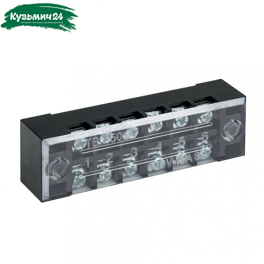 Колодка клеммная EKF TB 1506 до 1 5 кв  мм  6 пар  15 А  термопласт  черная