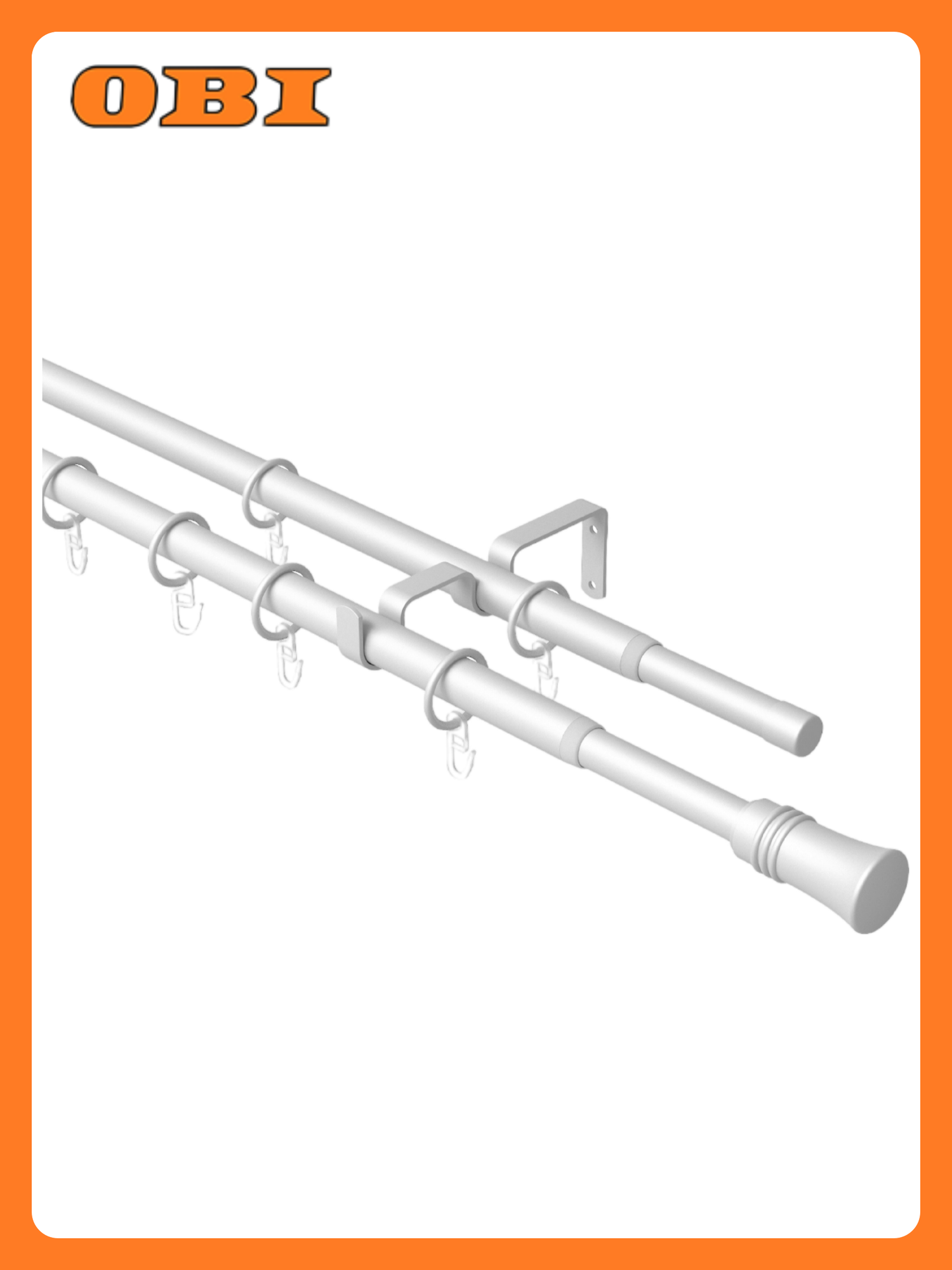 Карниз Arttex двойной 16/19 мм телескоп 246.101 160/300 с металлическими кольцами