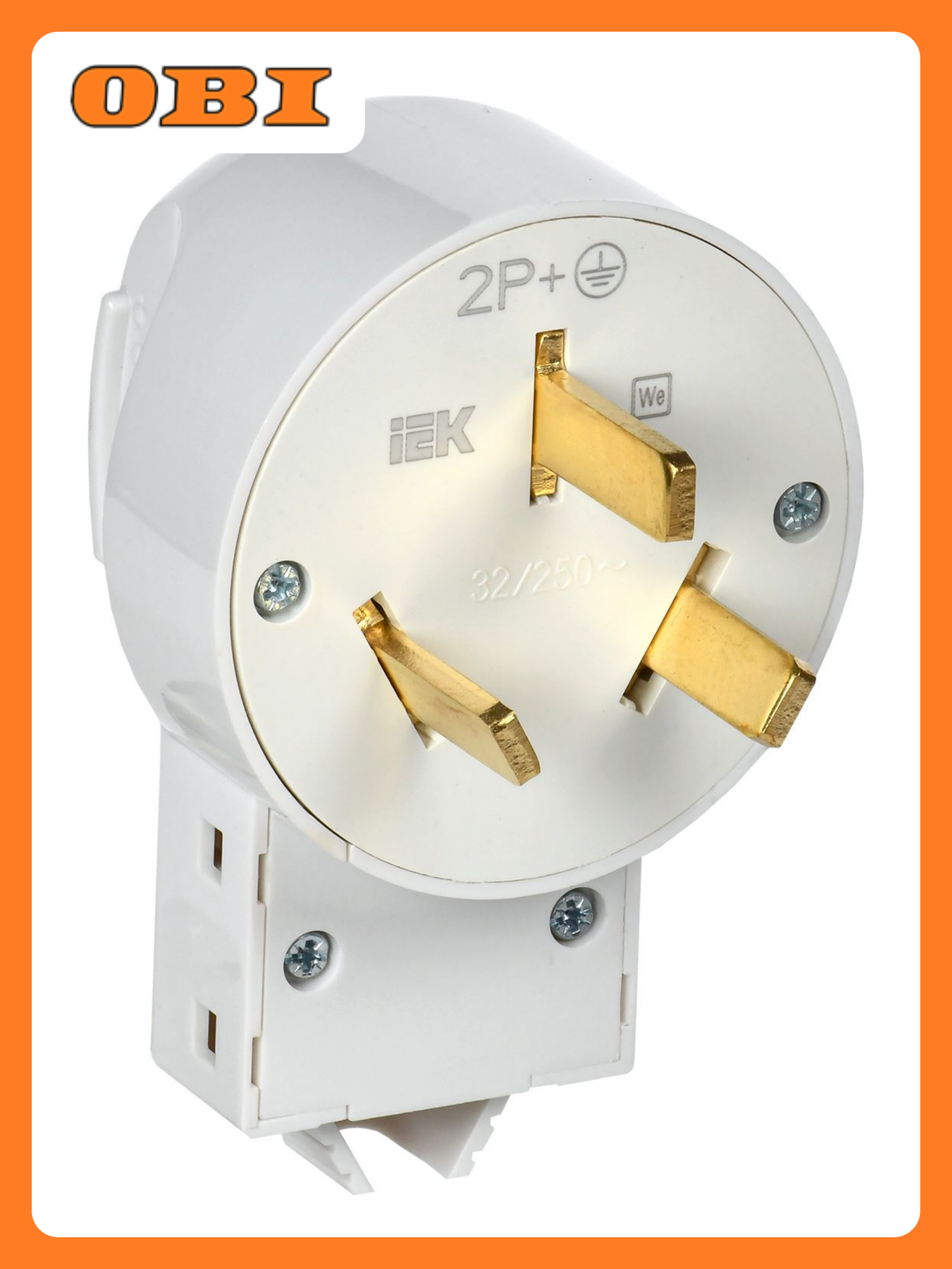Вилка разборная IEK Впл10-К для плиты с заземлением 32 А белая