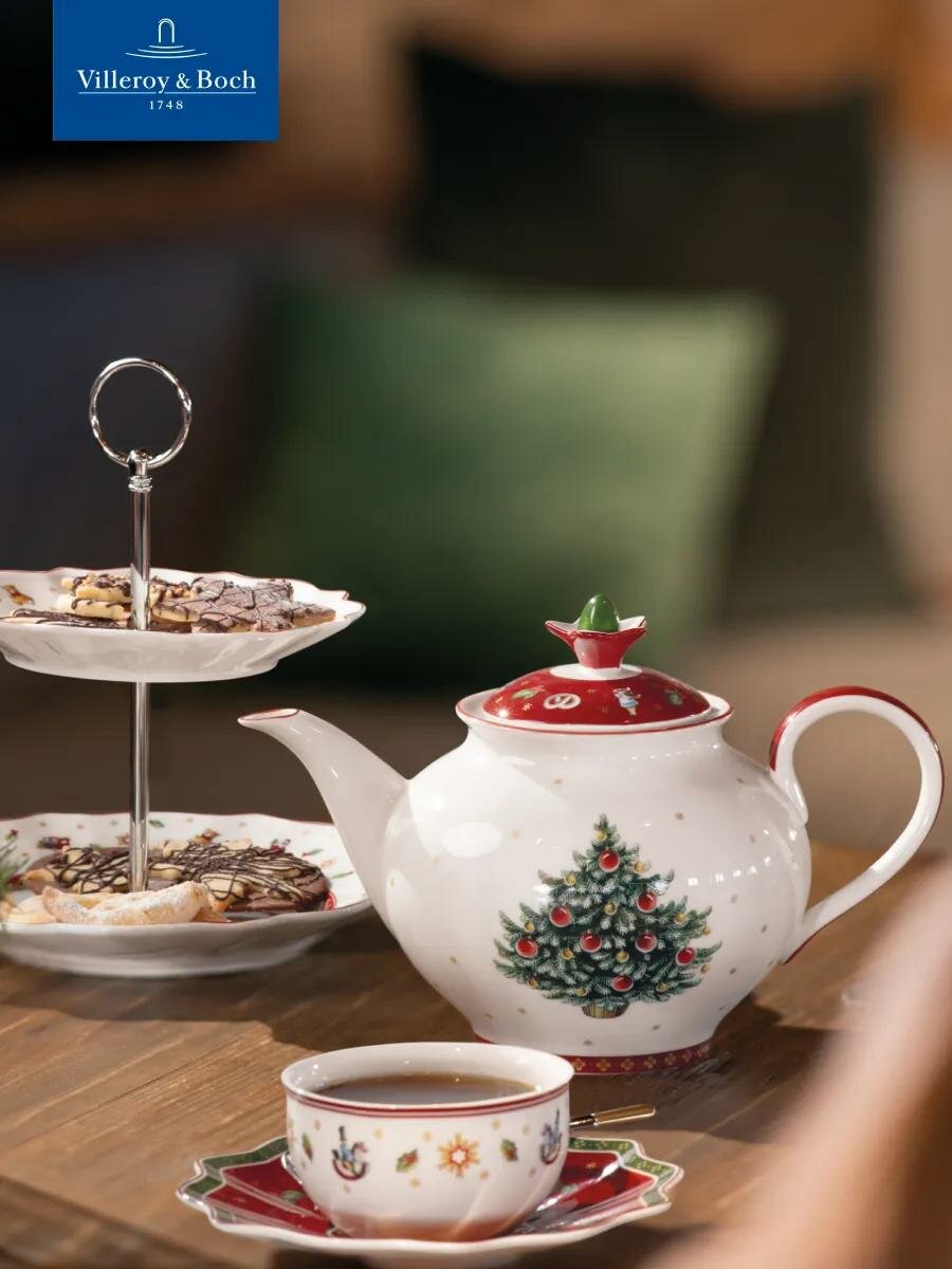 Чайник новогодний заварочный 1500 мл, Toy's Delight, Villeroy & Boch, Премиум-Фарфор