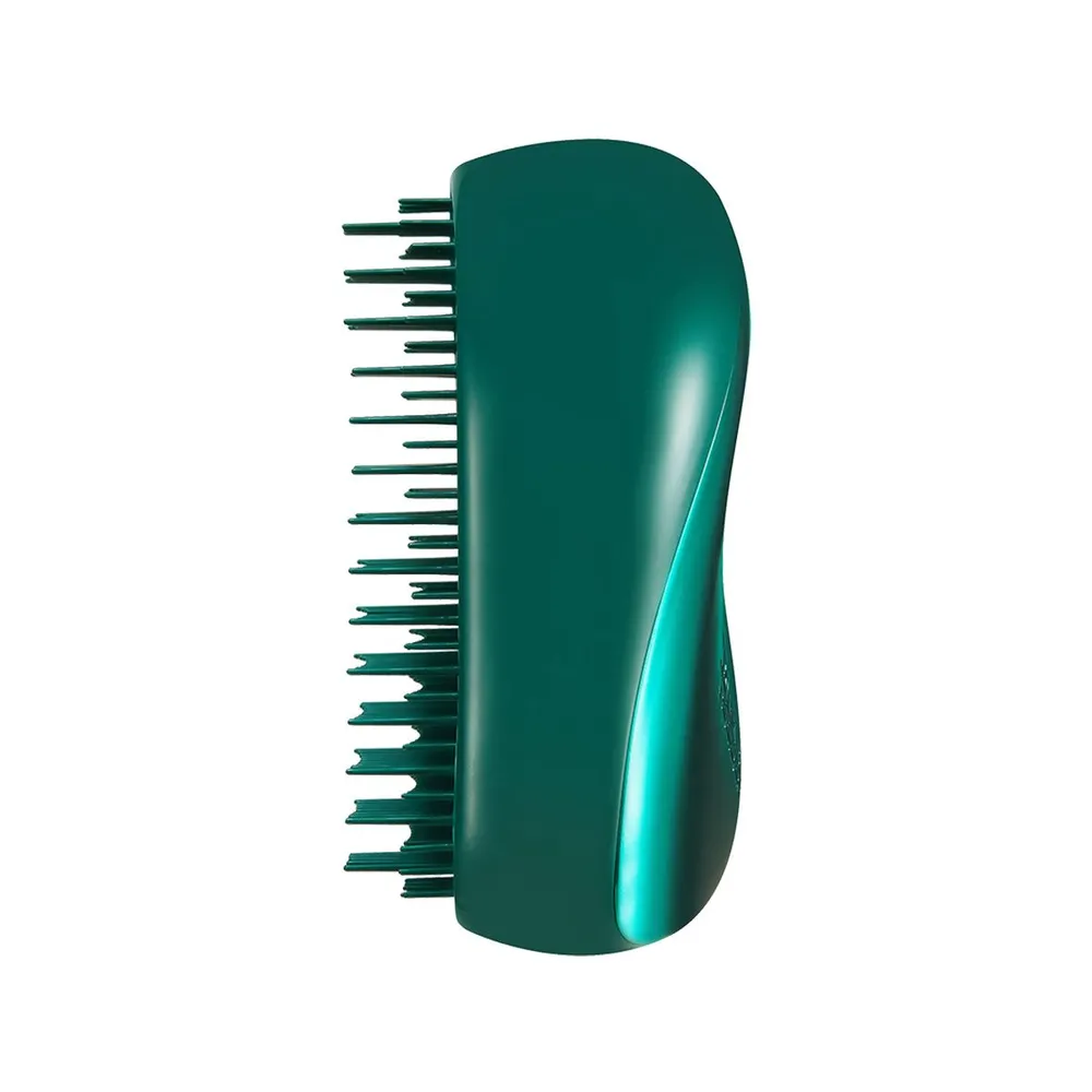 Расческа TANGLE TEEZER Compact Styler, изумрудная, с крышкой, компактная, 9см — фото 1