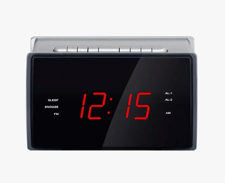 Часы будильник электронные с радио FM CR-2804/Радио/ЧАсы от сети 220в