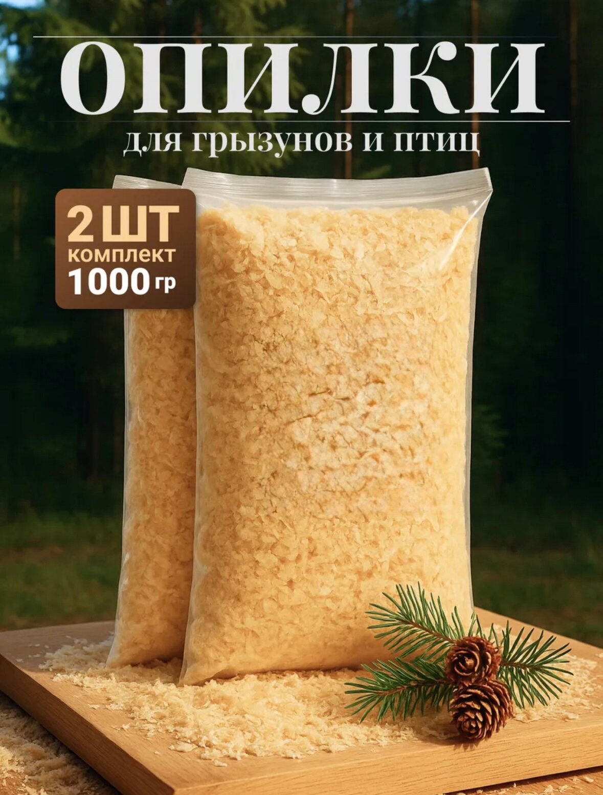 Наполнитель. Опилки 1 кг. Для кроликов грызунов кур и домашних животных.