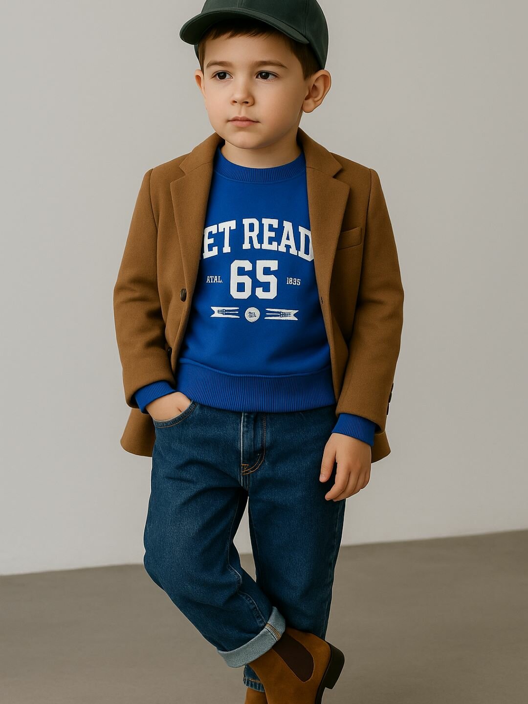 Свитшот DNZ, размер 116, синий — фото 1