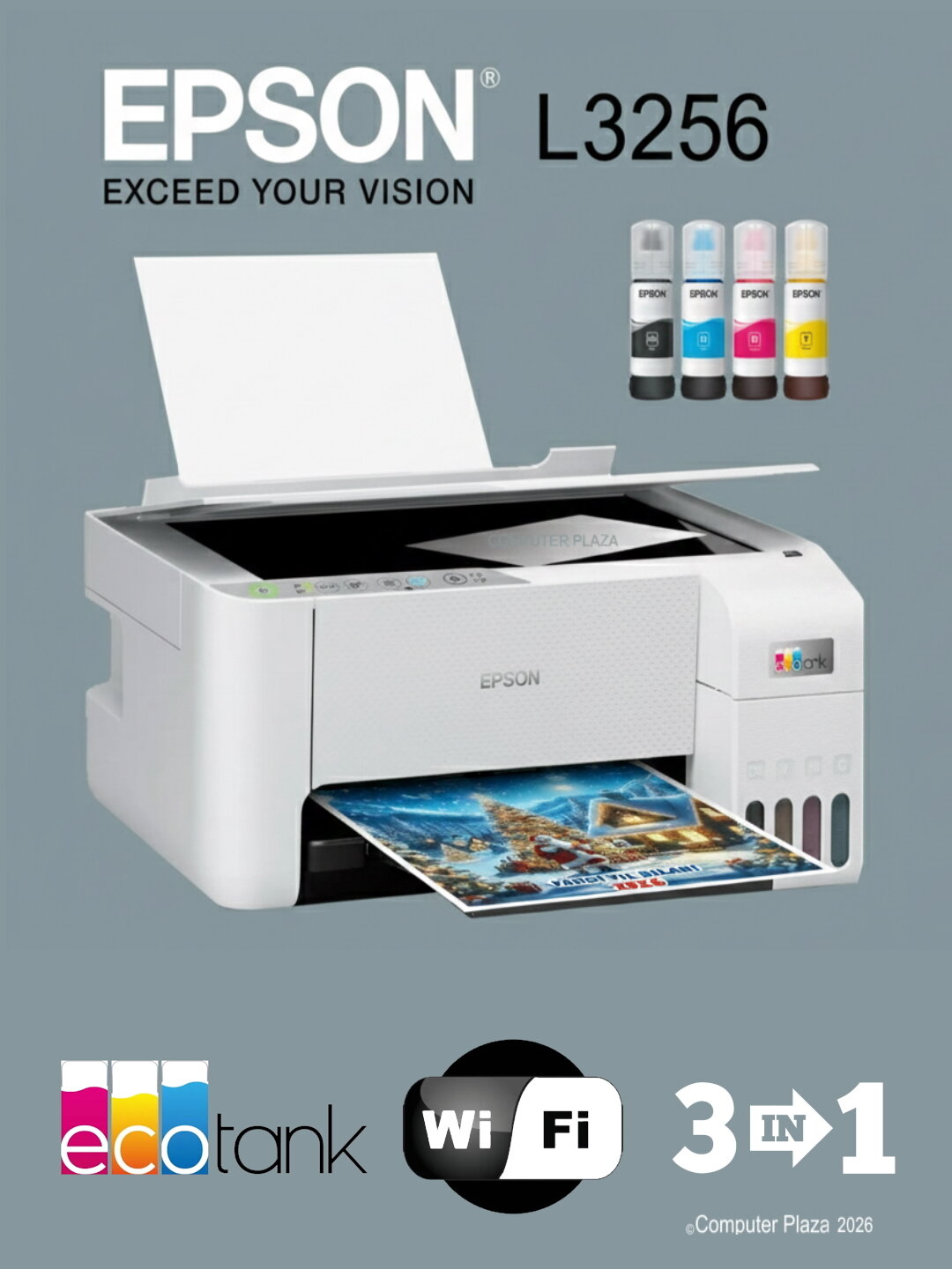 МФУ Epson L3256 Wi-Fi цветной принтер-сканер-копировальный аппарат А4 USB