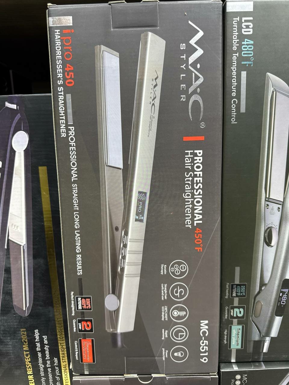 Выпрямитель волос MAC MC-5519, керамико-кератиновый, 1000 Вт, длина 35 см