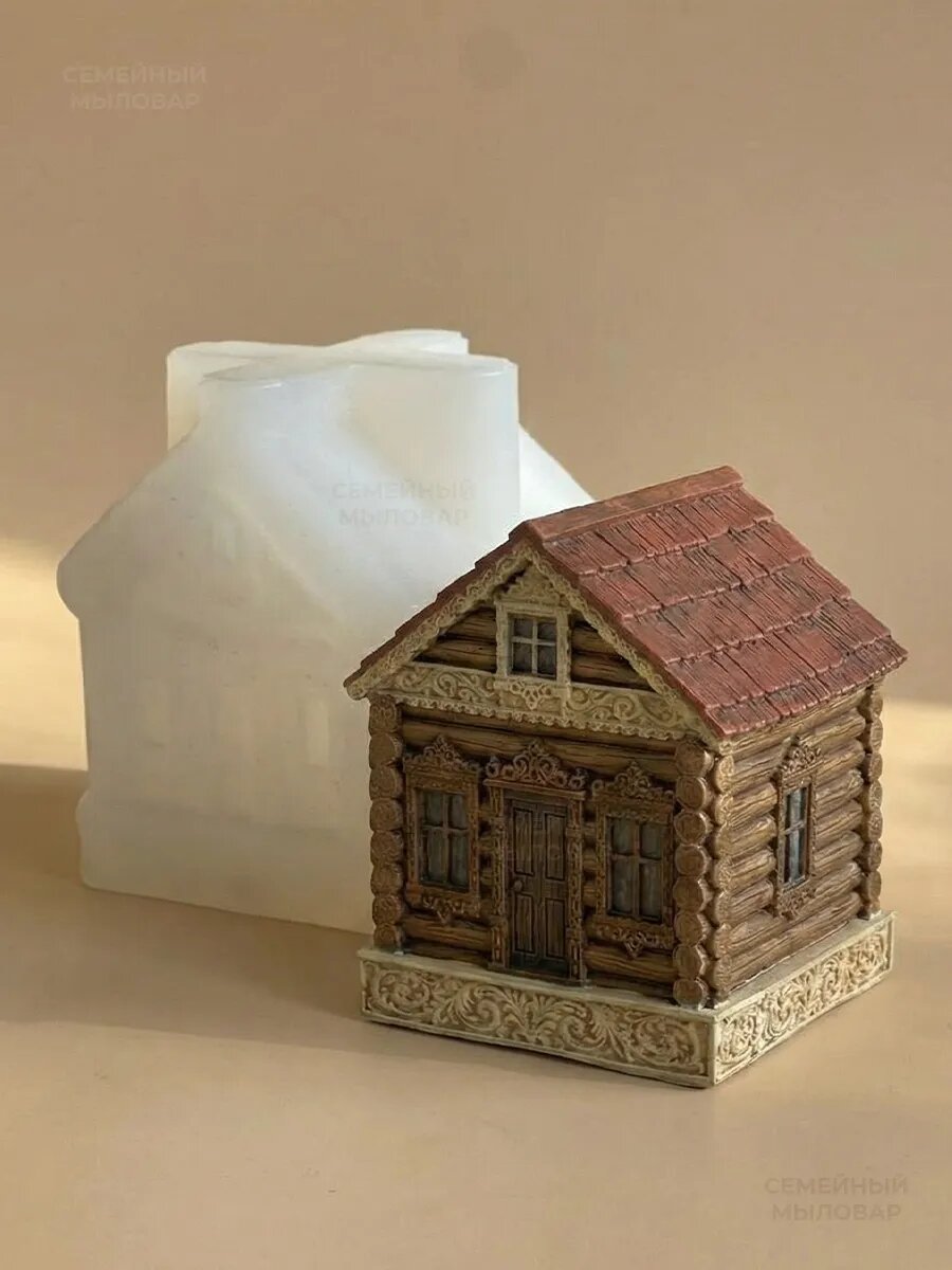 Силиконовый молд для гипса / дом из бруса — фото 1