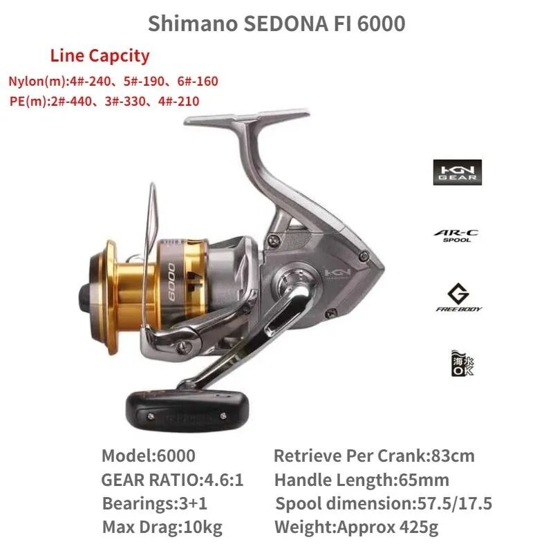 SHIMANO SEDONA FI 6000 4.6 Катушка для рыболовных снастей