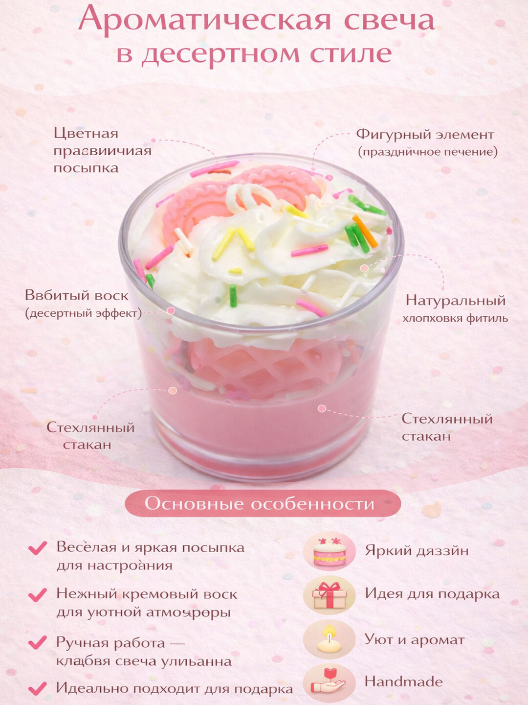 Декоративная ароматическая свеча