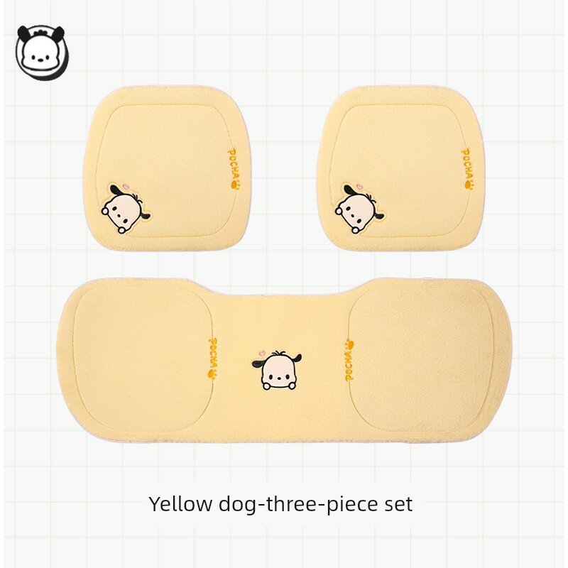 Набор для сиденья автомобиля с кроличьим мехом Patchy Dog, желтый, 3 шт
