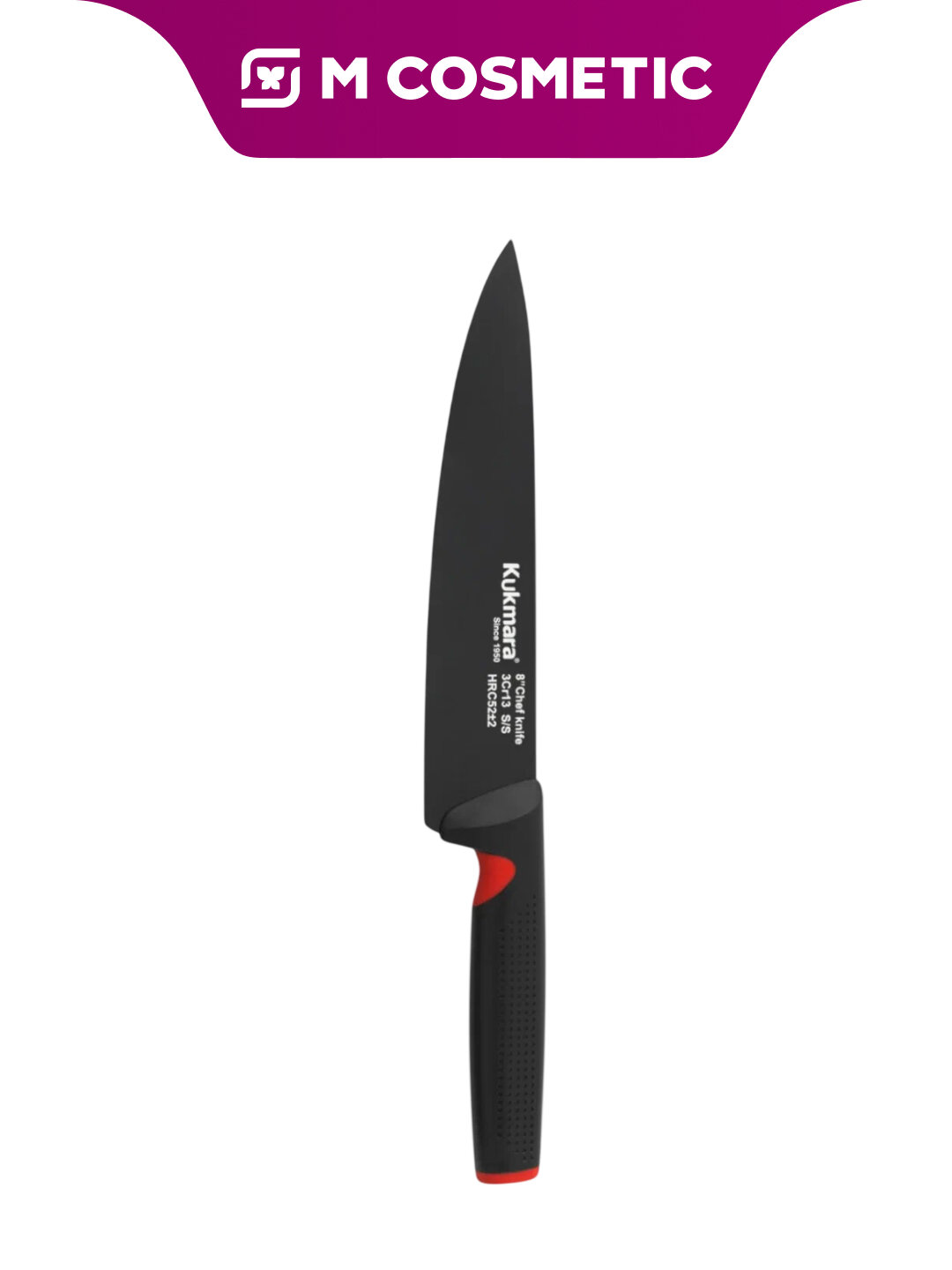 KUKMARA Нож для очистки овощей с удобной красно-черной ручкой, 9 см