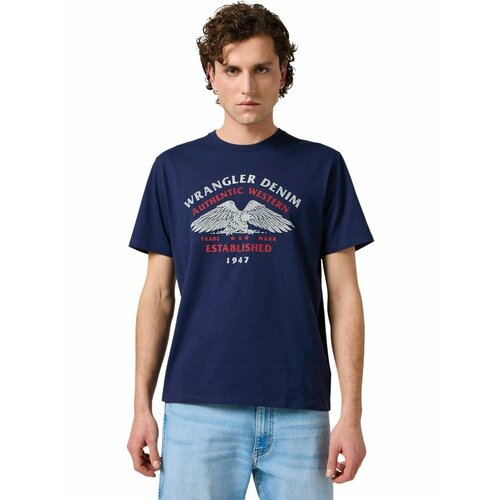 фото Футболка wrangler men americana tee, размер 3xl, синий