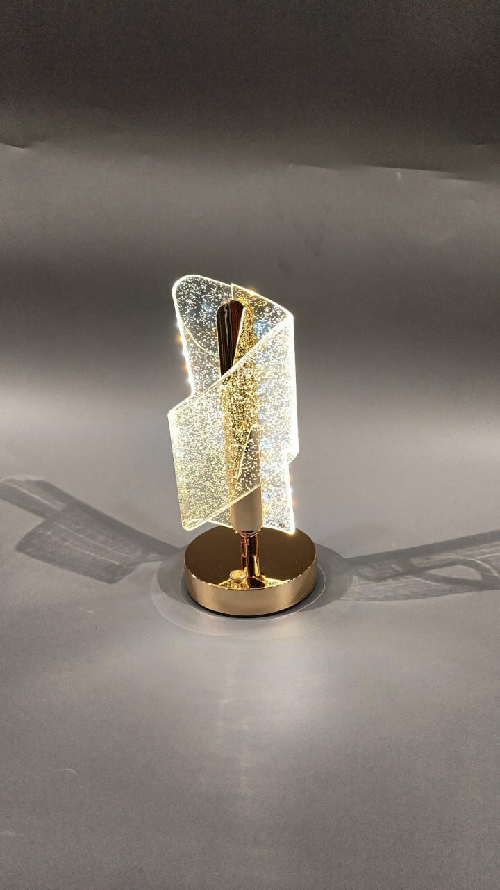 Лампа настольная, акриловая панель, LED, USB, дизайн луна, теплый свет