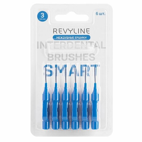 фото Ершики межзубные revyline smart, размер 3 (0,60 мм) голубые, 6 шт.